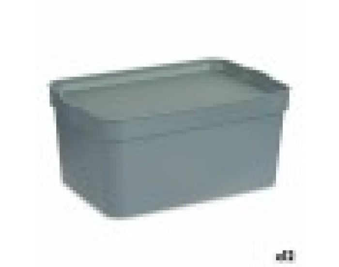 Кутия за Съхранение с Капак Сив Пластмаса 7,5 L 21 x 14,2 x 32 cm (12 броя)