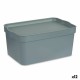 Кутия за Съхранение с Капак Сив Пластмаса 7,5 L 21 x 14,2 x 32 cm (12 броя)