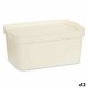 Кутия за Съхранение с Капак Сметана Пластмаса 7,5 L 21,5 x 14,5 x 32 cm (12 броя)