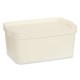Кутия за Съхранение с Капак Сметана Пластмаса 7,5 L 21,5 x 14,5 x 32 cm (12 броя)