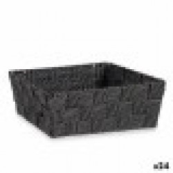Кошница Плетени Черен Плат 2,4 L (20 x 8 x 24 cm) (24 броя) - Cutii, organizatoare și alte produse de depozitare