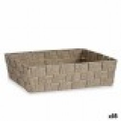 Многофункционална Кошница Бежов Плат 3,8 L 34 x 8,5 x 21 cm (18 броя) - Cutii, organizatoare și alte produse de depozitare
