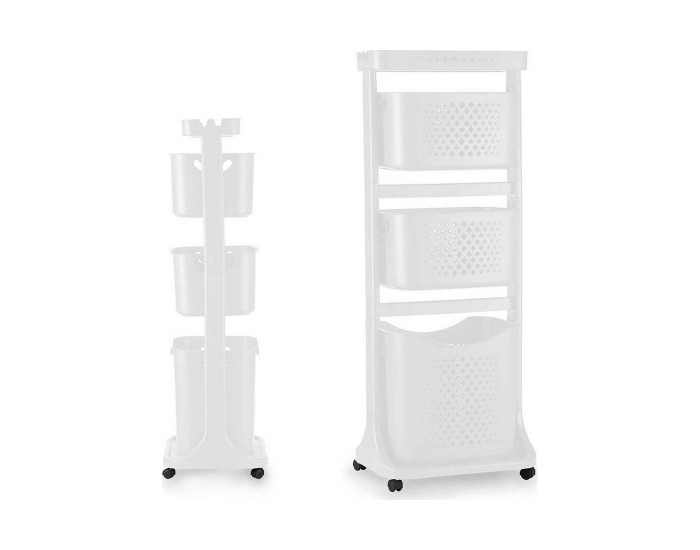 Clothes Trolley Бял полипропилен (33 x 112 x 42,5 cm)