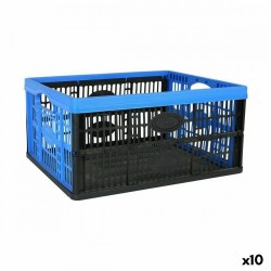 Сгъваема Кутия с Дръжки Tontarelli Voilà Син 47,5 x 35 x 23,6 cm (10 броя) - Cutii, organizatoare și alte produse de depozitare