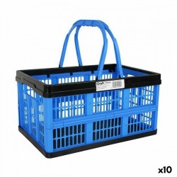 Сгъваема Кутия с Дръжки Tontarelli Voilà 16 L Син 39 x 25,5 x 21 cm (10 броя) - Cutii, organizatoare și alte produse de depozitare