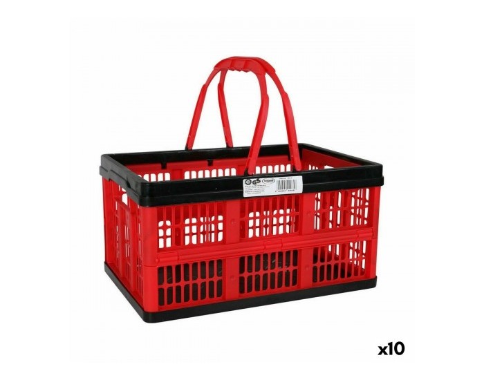 Сгъваема Кутия с Дръжки Tontarelli Voilà 16 L Червен 39 x 25,5 x 21 cm (10 броя)