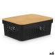 Многофункционална Кутия Kinvara CH52980 (26) Кафяв Черен Бамбук полипропилен 35,7 x 14 x 26,2 cm (6 броя)