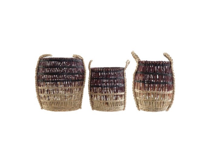 Игра на Кошници DKD Home Decor Тропически Морска трева (3 pcs)