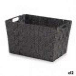 Кошница Черен Плат 10 L (25 x 20 x 35 cm) (12 броя) - Cutii, organizatoare și alte produse de depozitare