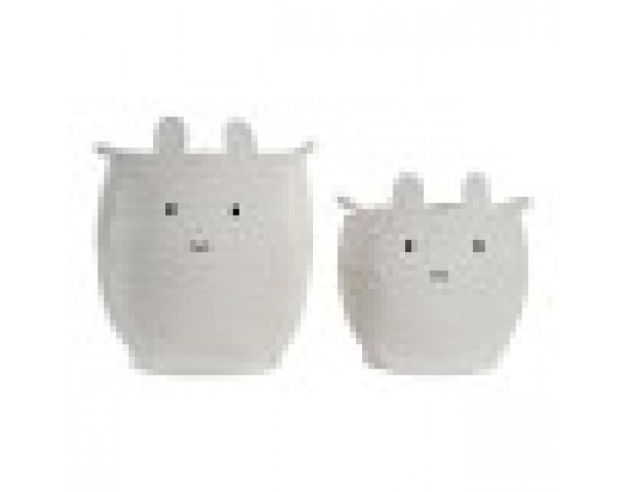 Комплект кошове DKD Home Decor Бял Памук Детски (2 Части) (35 x 35 x 49 cm)