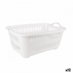 Кош за Мръсни Дрехи Tontarelli Cover line С дръжки Пластмаса Бял 62,5 x 44,5 x 27,5 cm (12 броя) - Cutii, organizatoare și alte produse de depozitare