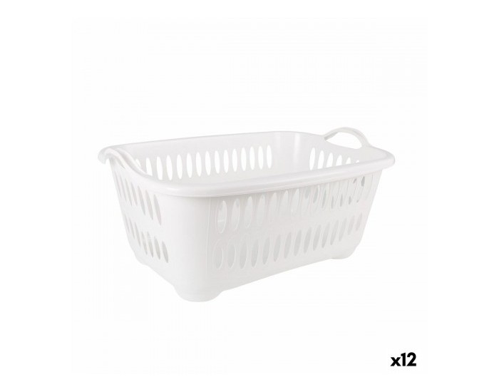 Кош за Мръсни Дрехи Tontarelli Cover line С дръжки Пластмаса Бял 62,5 x 44,5 x 27,5 cm (12 броя)