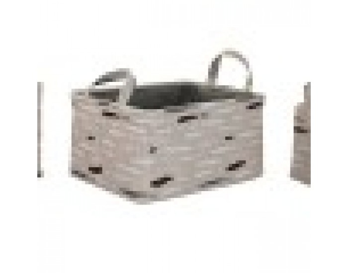 Игра на Кошници DKD Home Decor Кафяв Сив Оранжев полиестер (40 x 30 x 20 cm) (3 броя)