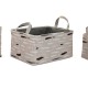 Игра на Кошници DKD Home Decor Кафяв Сив Оранжев полиестер (40 x 30 x 20 cm) (3 броя)