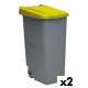 Кош за Боклук с Колела Denox 85 L Жълт 58 x 41 x 76 cm