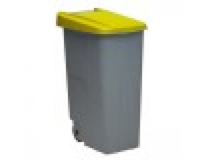 Кош за Боклук с Колела Denox 85 L Жълт 58 x 41 x 76 cm