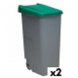 Кош за Боклук с Колела Denox 85 L Зелен 58 x 41 x 76 cm - Denox