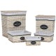 Кош за Мръсни Дрехи Home ESPRIT Бял Кафяв Черен Сив Естествен плетена ракита Shabby Chic 47 x 35 x 55 cm 5 Части
