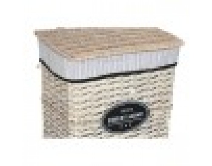 Кош за Мръсни Дрехи Home ESPRIT Бял Кафяв Черен Сив Естествен плетена ракита Shabby Chic 47 x 35 x 55 cm 5 Части