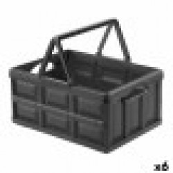 Многофункционална Кутия Tontarelli Ursus Тъмно сив 47,5 x 35,2 x 23 cm (6 броя) - Cutii, organizatoare și alte produse de depozitare