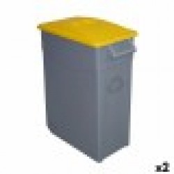 Кошче за Рециклирани Отпадъци Denox 65 L Жълт (2 броя) - Denox