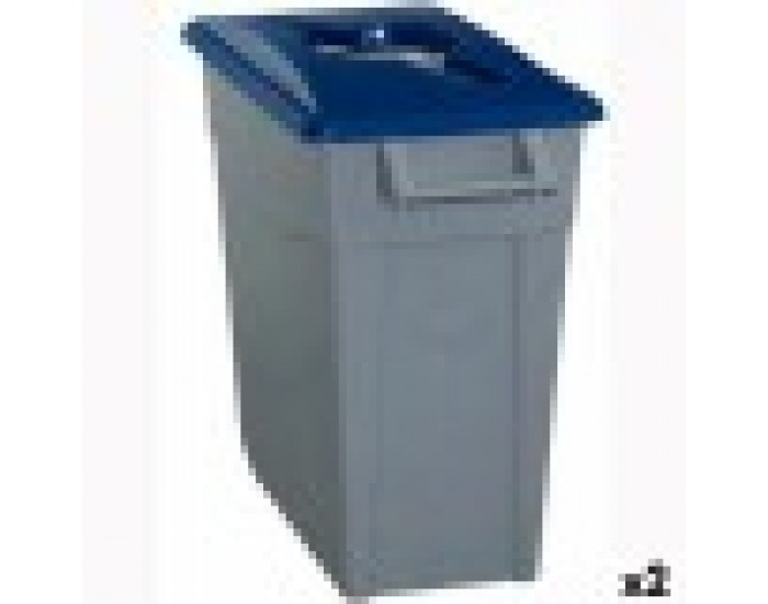 Кошче за Рециклирани Отпадъци Denox 65 L Син (2 броя)