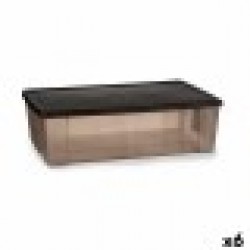 Кутия за Съхранение с Капак Stefanplast Elegance Кафяв Пластмаса 30 L 38,5 x 17 x 59,5 cm (6 броя) - Cutii, organizatoare și alte produse de depozitare