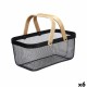 Многофункционална Кошница Kinvara 1031 Черен Дървен Метал 42,5 x 18 x 26,5 cm (6 броя)