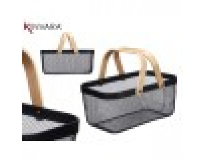 Многофункционална Кошница Kinvara 1031 Черен Дървен Метал 42,5 x 18 x 26,5 cm (6 броя)