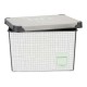 Кутия за Съхранение с Капак Home Кариран Сив Пластмаса 17 L 28 x 22 x 37 cm (12 броя)