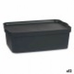 Кутия за Съхранение с Капак Антрацит Пластмаса 14 L 29,5 x 14,3 x 45 cm (12 броя) - Cutii, organizatoare și alte produse de depozitare