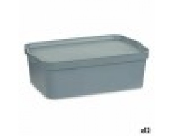 Кутия за Съхранение с Капак Сив Пластмаса 14 L 29,5 x 14,3 x 45 cm (12 броя)