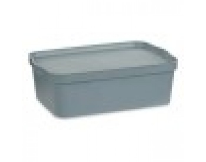 Кутия за Съхранение с Капак Сив Пластмаса 14 L 29,5 x 14,3 x 45 cm (12 броя)