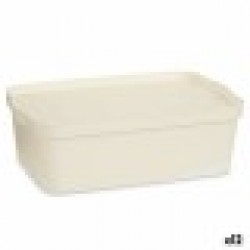 Кутия за Съхранение с Капак Сметана Пластмаса 14 L 29,5 x 14,3 x 45 cm (12 броя) - Kipit