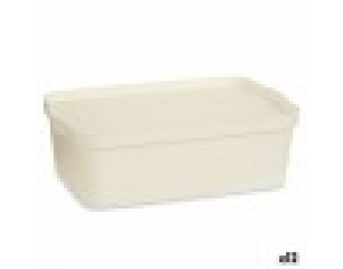Кутия за Съхранение с Капак Сметана Пластмаса 14 L 29,5 x 14,3 x 45 cm (12 броя)