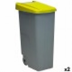 Кош за Боклук с Колела Denox 110 L Жълт 58 x 41 x 89 cm - Denox