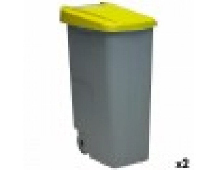 Кош за Боклук с Колела Denox 110 L Жълт 58 x 41 x 89 cm