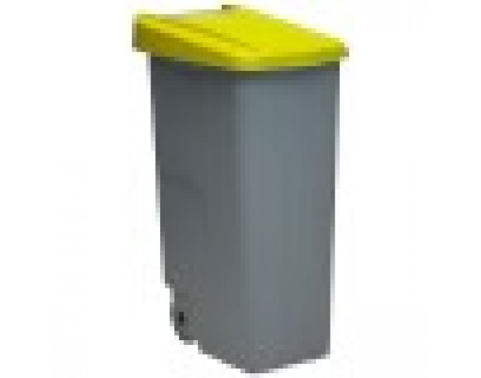 Кош за Боклук с Колела Denox 110 L Жълт 58 x 41 x 89 cm