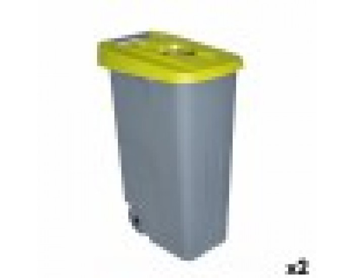 Кош за Боклук с Колела Denox 110 L Жълт 58 x 41 x 89 cm