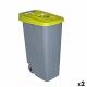 Кош за Боклук с Колела Denox 110 L Жълт 58 x 41 x 89 cm