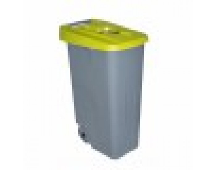 Кош за Боклук с Колела Denox 110 L Жълт 58 x 41 x 89 cm