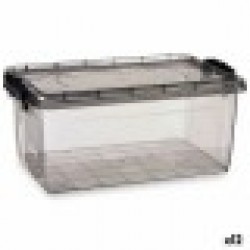 Кутия за Съхранение с Капак Антрацит Пластмаса 13,7 L 27,5 x 18 x 42,5 cm (12 броя) - Cutii, organizatoare și alte produse de depozitare