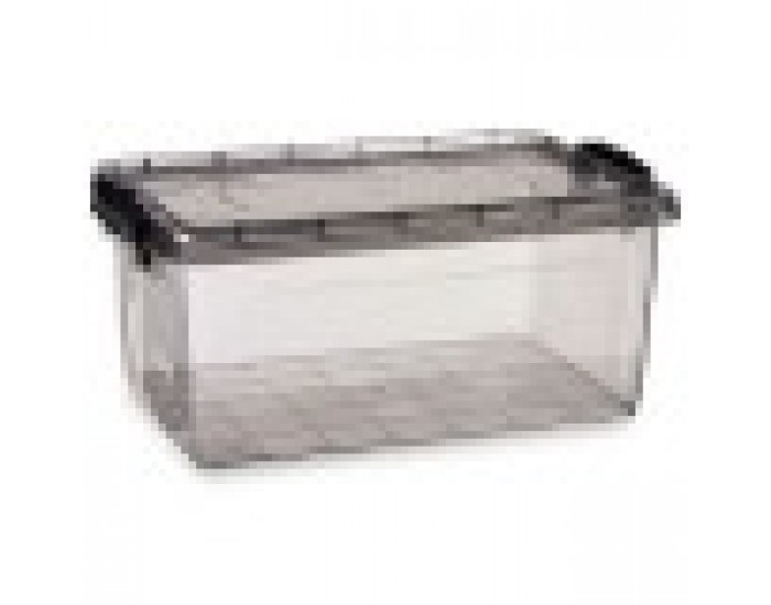 Кутия за Съхранение с Капак Антрацит Пластмаса 13,7 L 27,5 x 18 x 42,5 cm (12 броя)