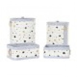 Игра на Кошници DKD Home Decor Звезди Алуминий Бамбук Филц (36 x 36 x 50 cm) (4 pcs) - Cutii, organizatoare și alte produse de depozitare
