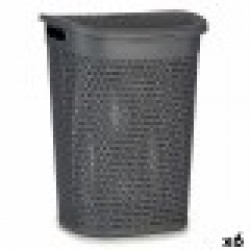 Кош за Пране Антрацит Пластмаса 60 L 43,5 x 57,5 x 34 cm (6 броя) - Cutii, organizatoare și alte produse de depozitare