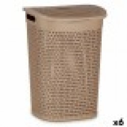 Кош за Пране Бежов Пластмаса 60 L 43,5 x 57,5 x 34 cm (6 броя) - Cutii, organizatoare și alte produse de depozitare