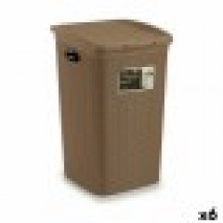 Кош за Пране Stefanplast Elegance Бежов Пластмаса 50 L 36,5 x 54,5 x 38 cm (6 броя) - Cutii, organizatoare și alte produse de depozitare