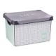 Кутия за Съхранение с Капак Home Кариран 22 L Сив Пластмаса 29 x 23,5 x 39 cm (12 броя)