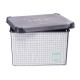 Кутия за Съхранение с Капак Home Кариран 22 L Сив Пластмаса 29 x 23,5 x 39 cm (12 броя)