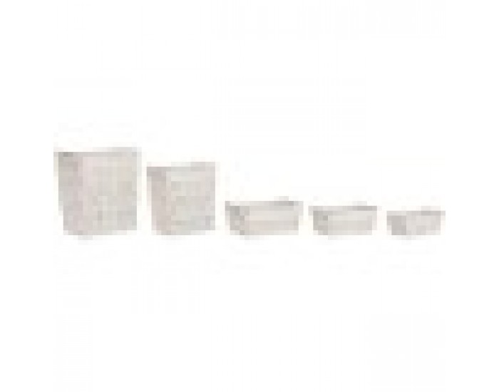 Кош за Мръсни Дрехи Home ESPRIT Бял Естествен Метал Shabby Chic 42 x 32 x 51 cm 5 Части